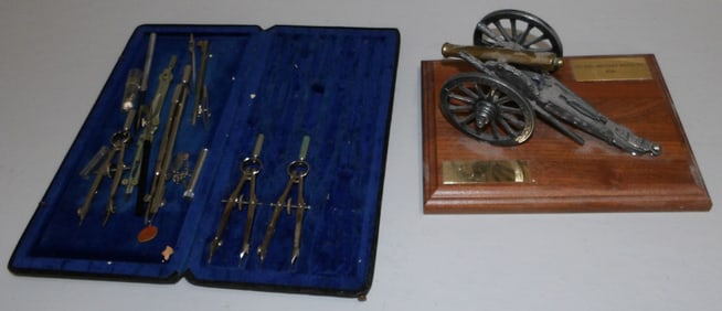 Vintage Drafting Set & VMI Reunion Cannon