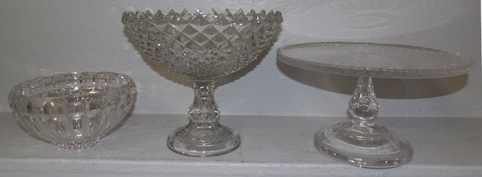Glass Cake Stand Compote & Bowl