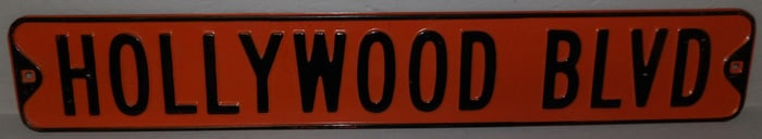 Painted Metal Hollywood Boulevard Sign