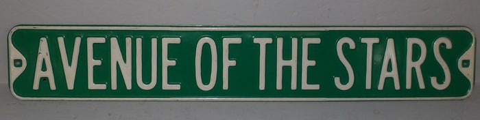 Painted Metal Sign " Avenue Of The Stars"