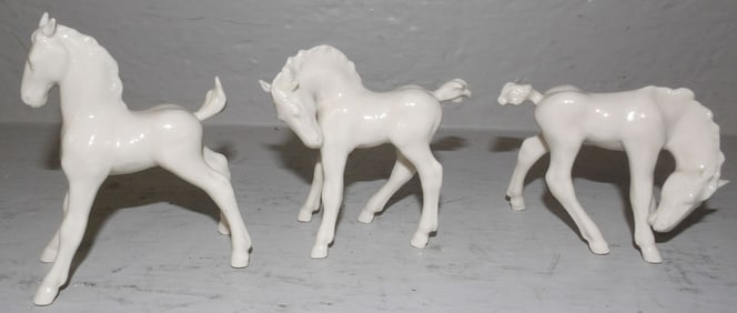 Three German Porcelain Horse Figurines