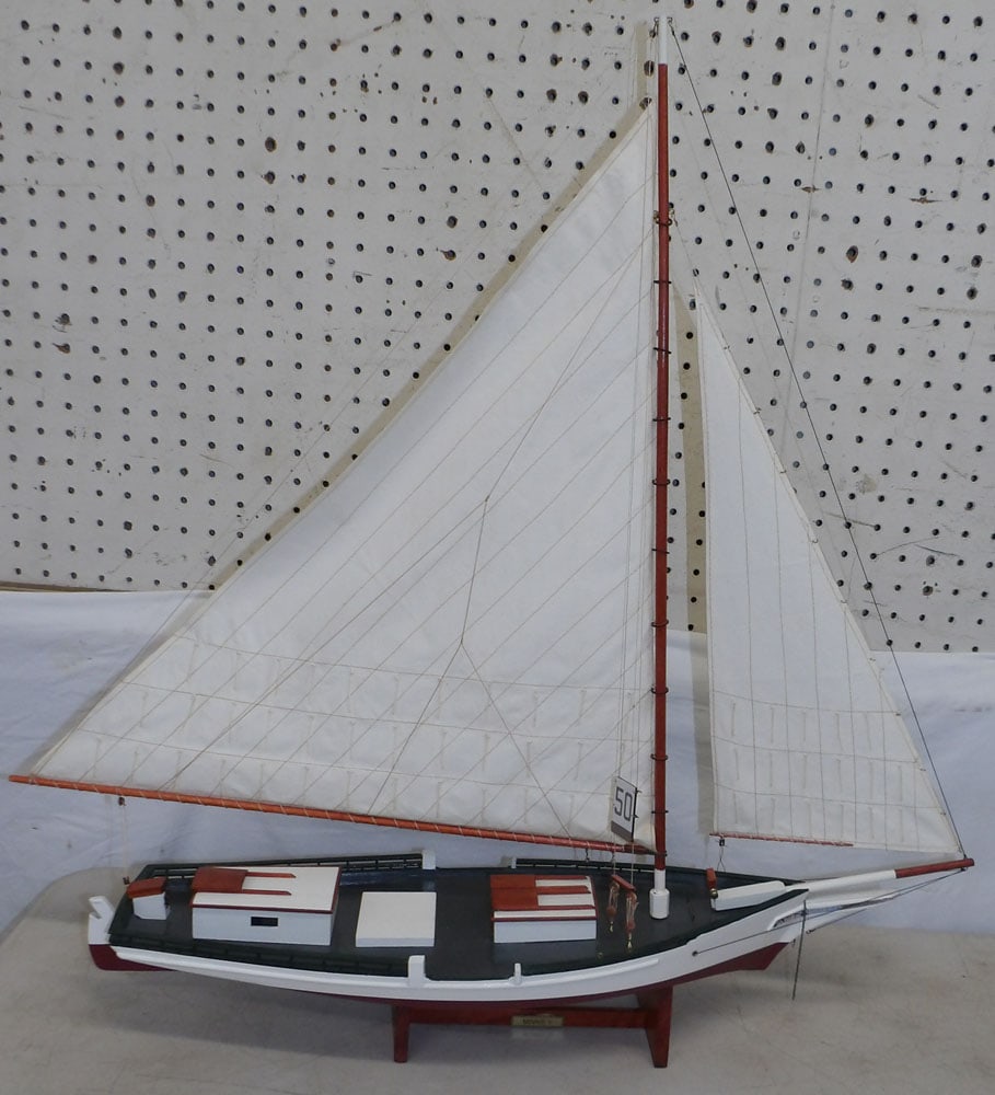 Painted Wood Sailboat Model (1 of 4)