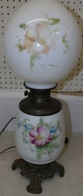 Antique Painted Glass Lamp