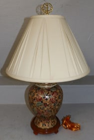 Oriental Painted Porcelain Lamp