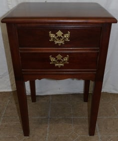 Mahogany Two Drawer Night Stand