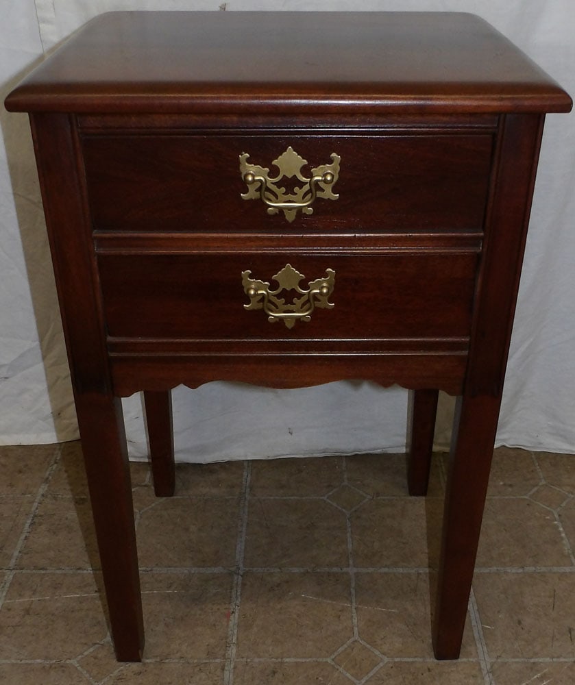 Mahogany Two Drawer Night Stand (1 of 6)