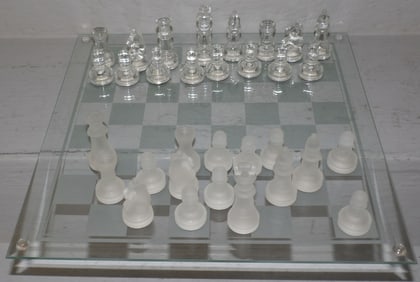 Glass Chess Set in Original Box