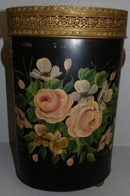 Painted Tole & Brass Umbrella Stand