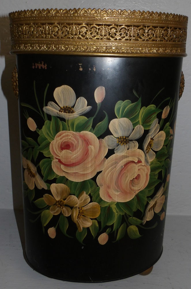 Painted Tole & Brass Umbrella Stand (1 of 3)