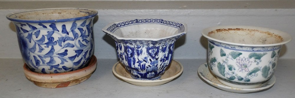 Three Oriental Porcelain Planters (1 of 4)