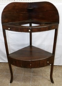 19th Century Mahogany Corner Washstand