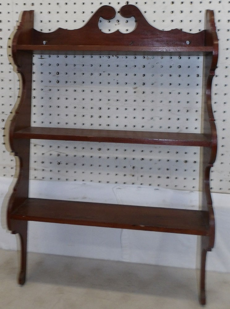 Pine Wall Shelf: Pine Wall Shelf . 29" x 20" ALL DESCRIPTIONS AND ANY CONDITION STATEMENT GIVEN BY LANGSTON AUCTION GALLERY ARE STRICTLY OPINIONS AND LANGSTON'S SHALL HAVE NO RESPONSIBILITY FOR ERRORS OR OMISSIONS. TH
