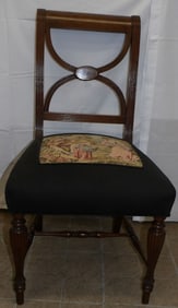 Tapestry Upholstered Mahogany Side Chair