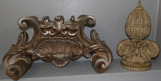 Painted Resin Decorative Finial & Resin Stand