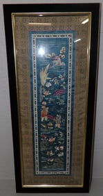 Framed Oriental Silk Embroidery
