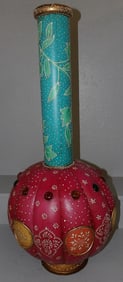 Painted Metal Melon Shaped Decorative Vase