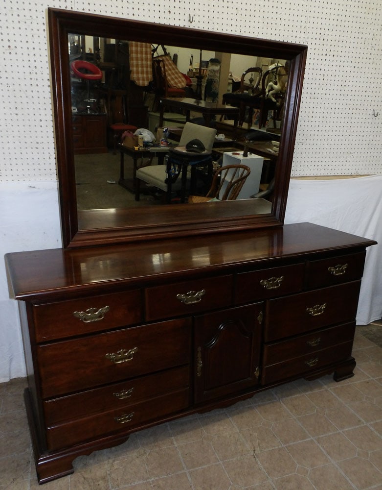 Cherry Dresser with Mirror (1 of 8)