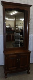 Oak & Mirrored Back Hall Tree