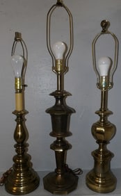 Three Gilded Metal Lamps
