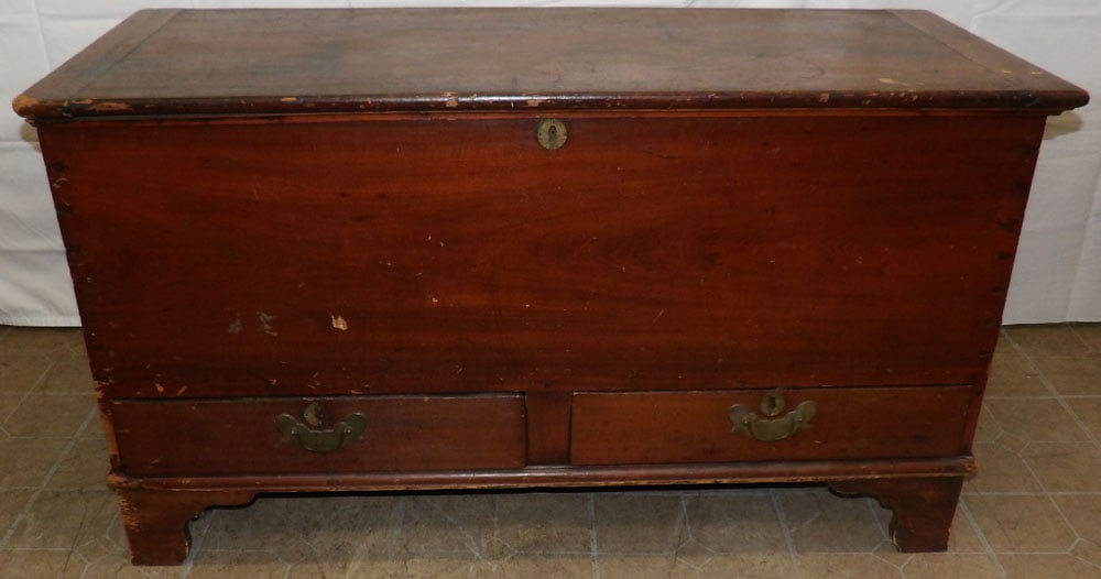 19th Century Cherry Dovetailed Blanket Chest With Two Drawers (1 of 10)