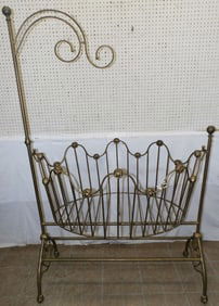 Painted Wrought Iron Baby Crib