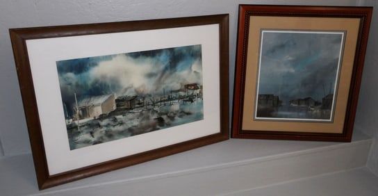 Framed Print & Framed Watercolor Artist Signed