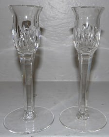 Pair Signed Waterford Crystal Candlesticks