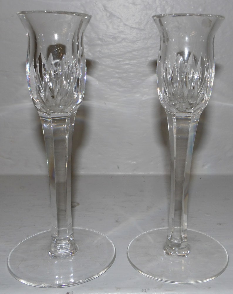 Pair Signed Waterford Crystal Candlesticks (1 of 2)