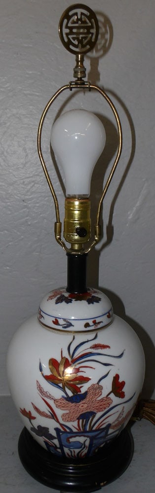 Imari Style Porcelain Ginger Jar Made Into Lamp (1 of 3)