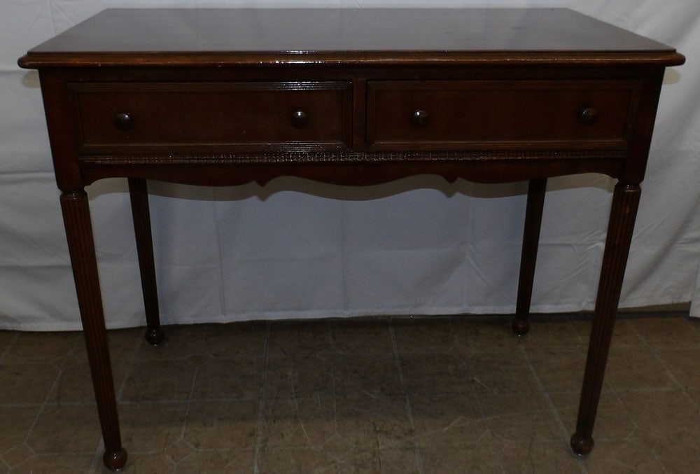 Antique Walnut Two Drawer Console (1 of 6)