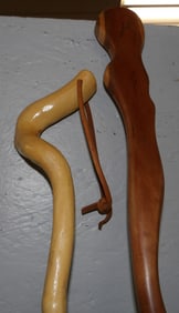 Two Wooden Walking Sticks