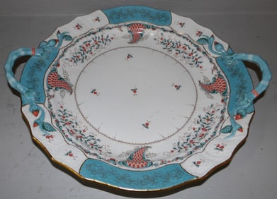 Hand Painted Porcelain Herend Two Handle Bowl (Restored)