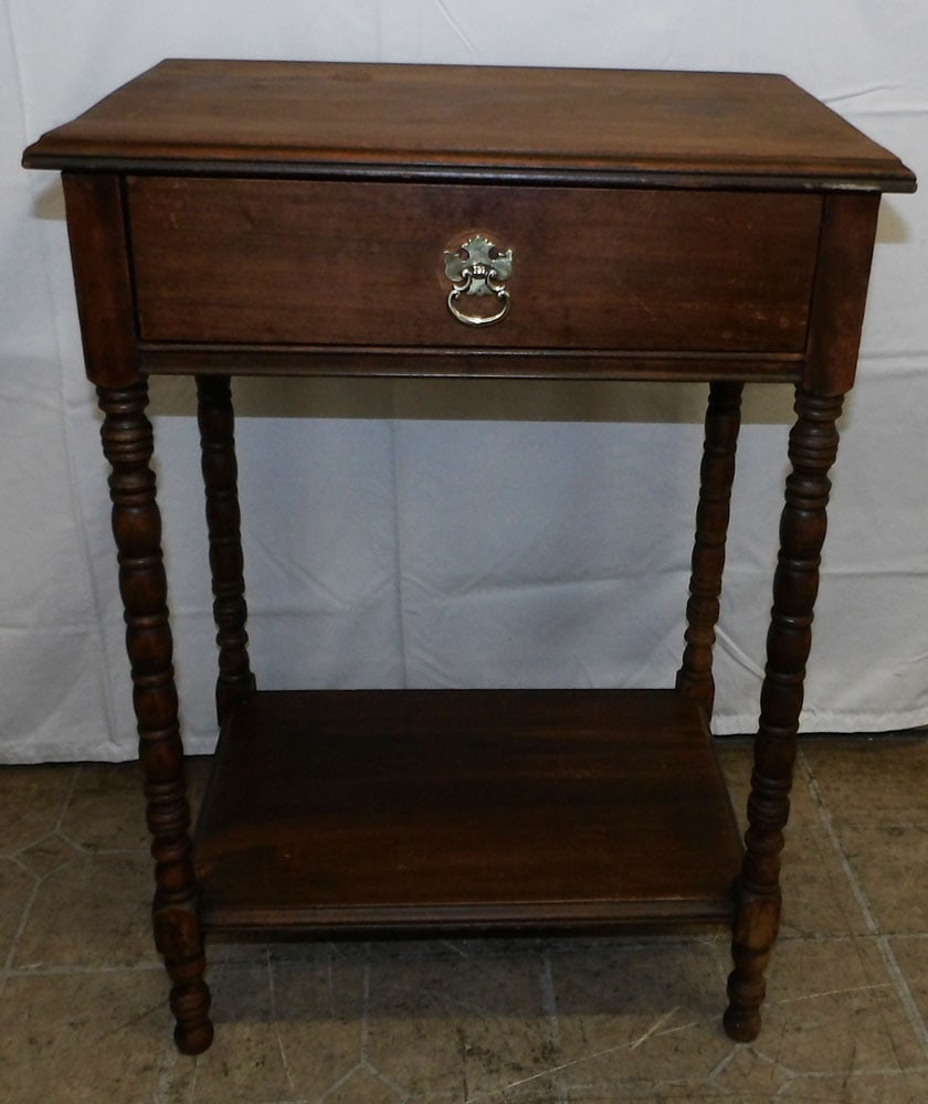 Antique Walnut One Drawer Stand (1 of 4)
