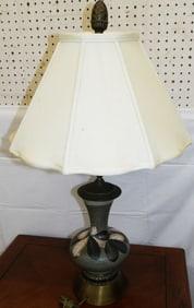 Painted Porcelain & Metal Lamp