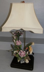 Painted Resin Hummingbird Lamp