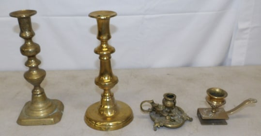 Lot Brass Candlesticks