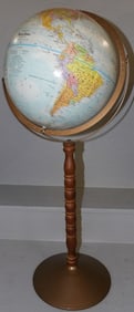 World Nations Globe On Wooden & Metal Stand