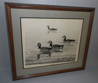 Framed Geese Print Signed & Numbered