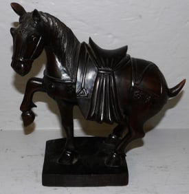 Oriental Carved Teak Wood Horse