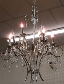 Chrome & Crystal Twelve Light Chandelier