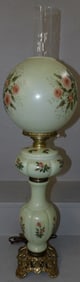 Antique Hand Painted Victorian Style Torchiere Lamp