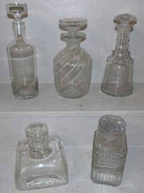 Lot of Five Crystal Decanters