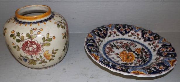 Polychrome Ginger Jar & Bowl