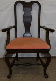Mahogany Queen Anne Style Arm Chair