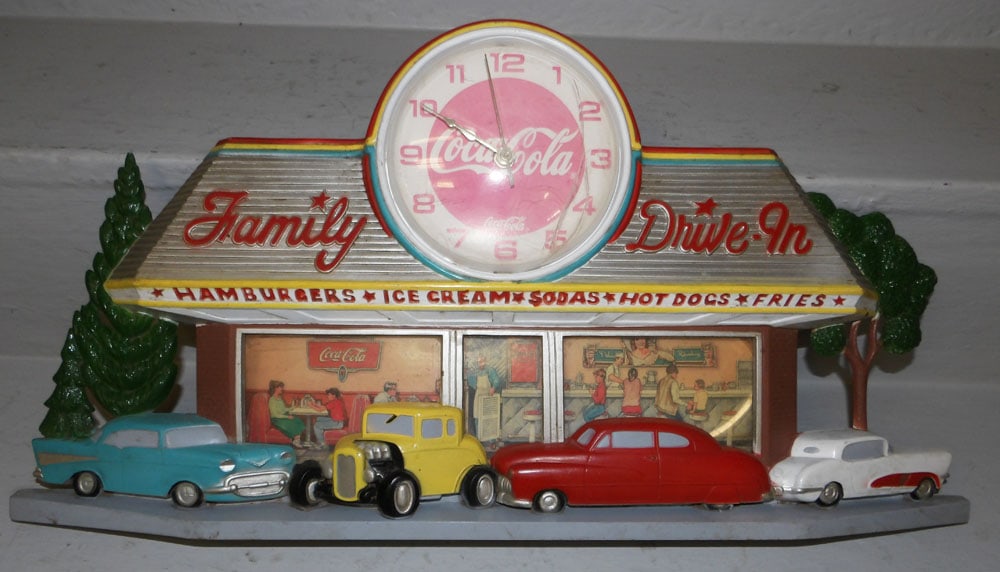 Vintage Coca Cola Diner Advertising Clock (1 of 3)