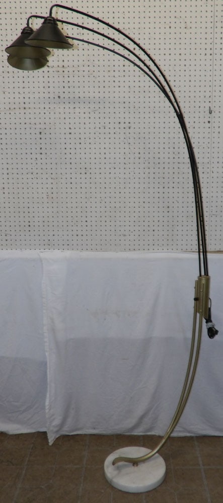 Modern Painted Metal Three Light Floor Lamp with Marble Base (1 of 3)