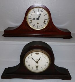 Two Mahogany Head & Shoulders Shelf Clocks, One by Howard Miller & One by Sessions