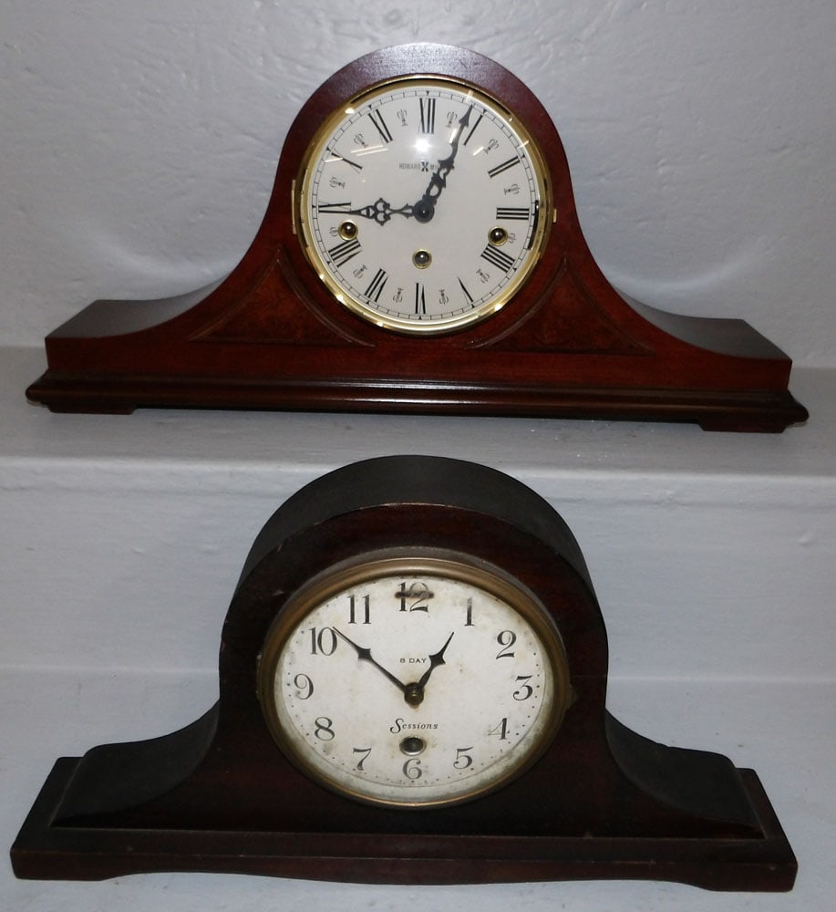 Two Mahogany Head & Shoulders Shelf Clocks, One by Howard Miller & One by Sessions (1 of 4)