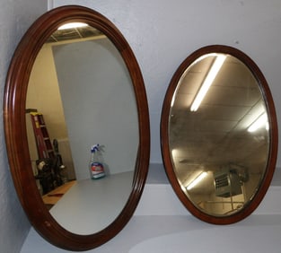 Two Mahogany Framed Mirrors