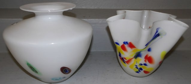 Two Art Glass Vases